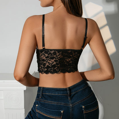 Lace Lace See-through Backless European And American Style Small Slip Top