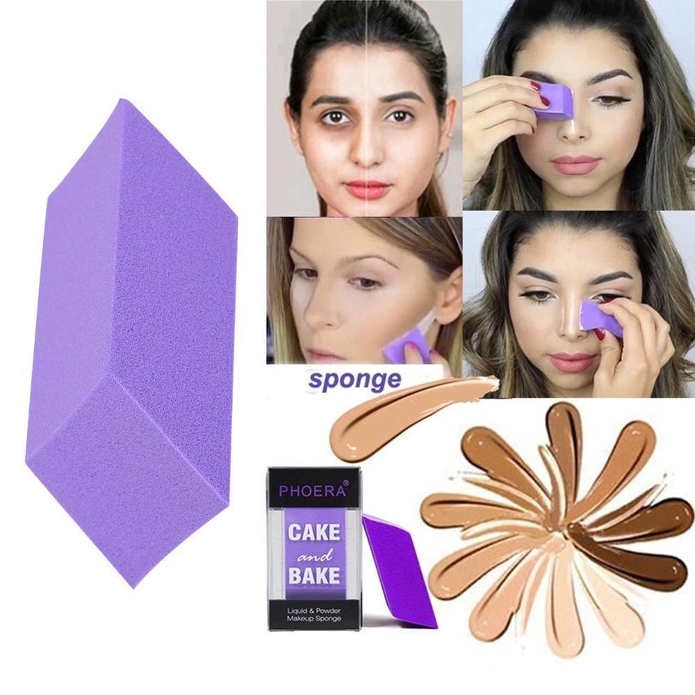 Quadrilateral shape makeup puff