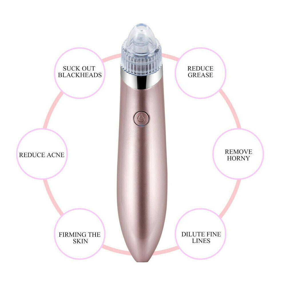 Electric Blackhead Vacuum Pore Cleaner Acne Pimple Remover Strong Suction Tool Electric Blackhead Remover Pore Vacuum Suction Diamond Dermabrasion Face Cleaner