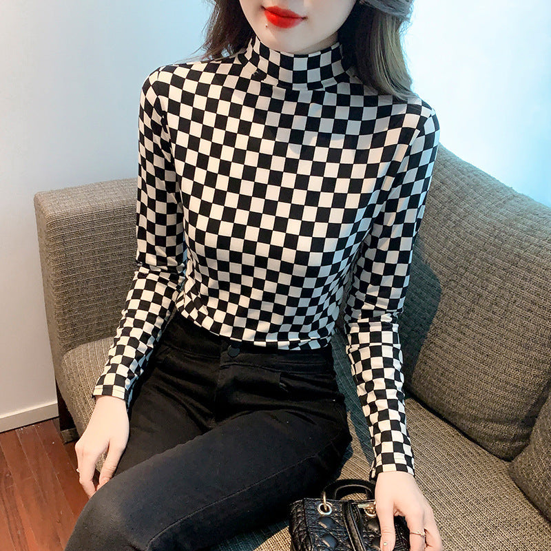 Half Turtleneck Bottoming Shirt Women's FallWinter Slim Slimming