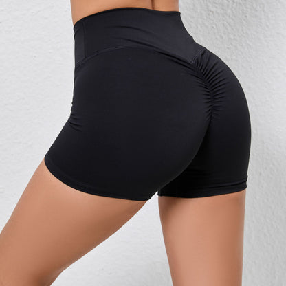 Pleated Peach Hip Raise Fitness Tight High Waist Running Quick-drying Yoga Pants