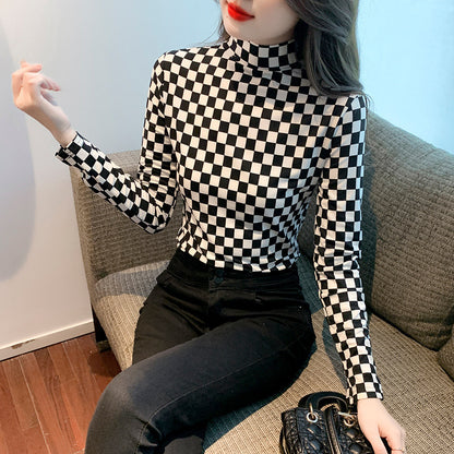 Half Turtleneck Bottoming Shirt Women's FallWinter Slim Slimming