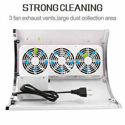 3 Fans Vacuum Cleaner Manicure Dust Collector Nail Dryer Suction Machine