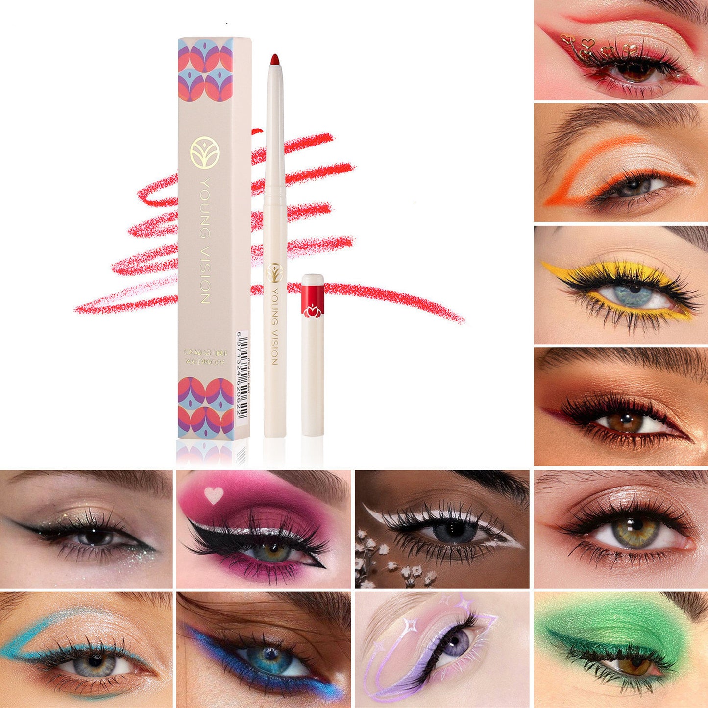 12 Colors Eyeliner Not Easy To Smudge Colors